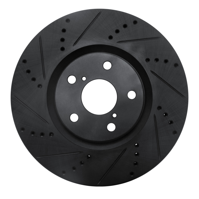 Picture of R1 93-98 Toyota Supra Right Front Drilled & Slotted Black Brake Rotor