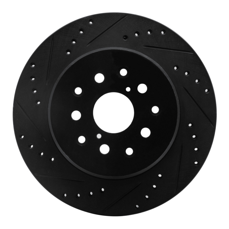 Picture of R1 93-98 Toyota Supra Rear Left Drilled & Slotted Black Brake Rotor