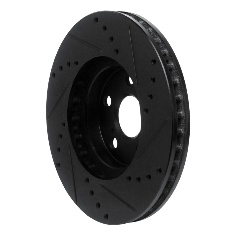 Picture of R1 94-99 Toyota Celica Front Left Drilled & Slotted Black Brake Rotor