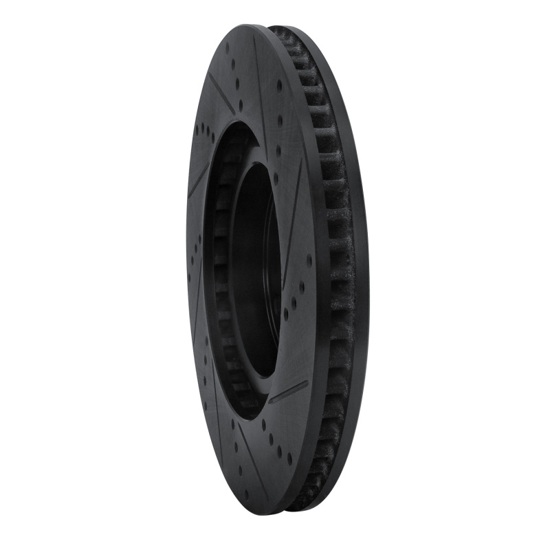 Picture of R1 93-98 Toyota Supra Right Front Drilled & Slotted Black Brake Rotor