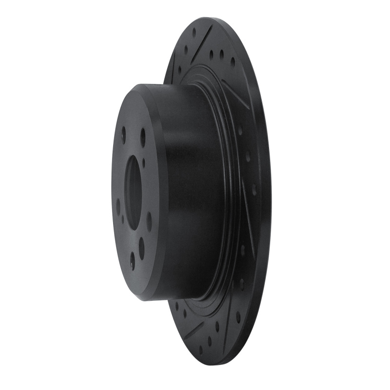 Picture of R1 95-99 Toyota AVALON Rear Left Drilled & Slotted Black Brake Rotor
