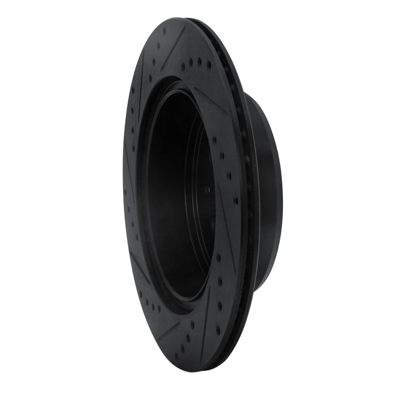 Picture of R1 93-98 Toyota Supra Rear Right Drilled & Slotted Black Brake Rotor
