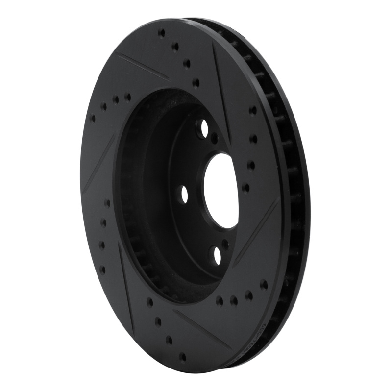 Picture of R1 94-00 Toyota Celica Front Left Drilled & Slotted Black Brake Rotor