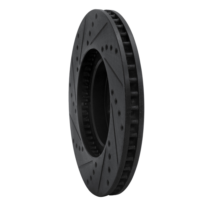Picture of R1 00-10 Pontiac Vibe Front Right Drilled & Slotted Black Brake Rotor