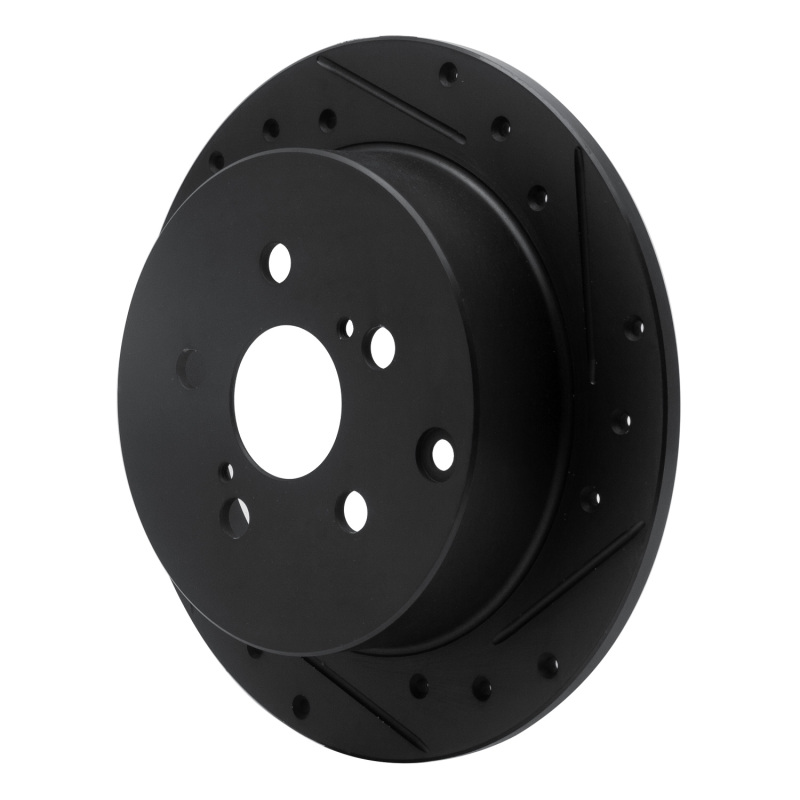 Picture of R1 00-10 Pontiac Vibe Rear Right Drilled & Slotted Black Brake Rotor