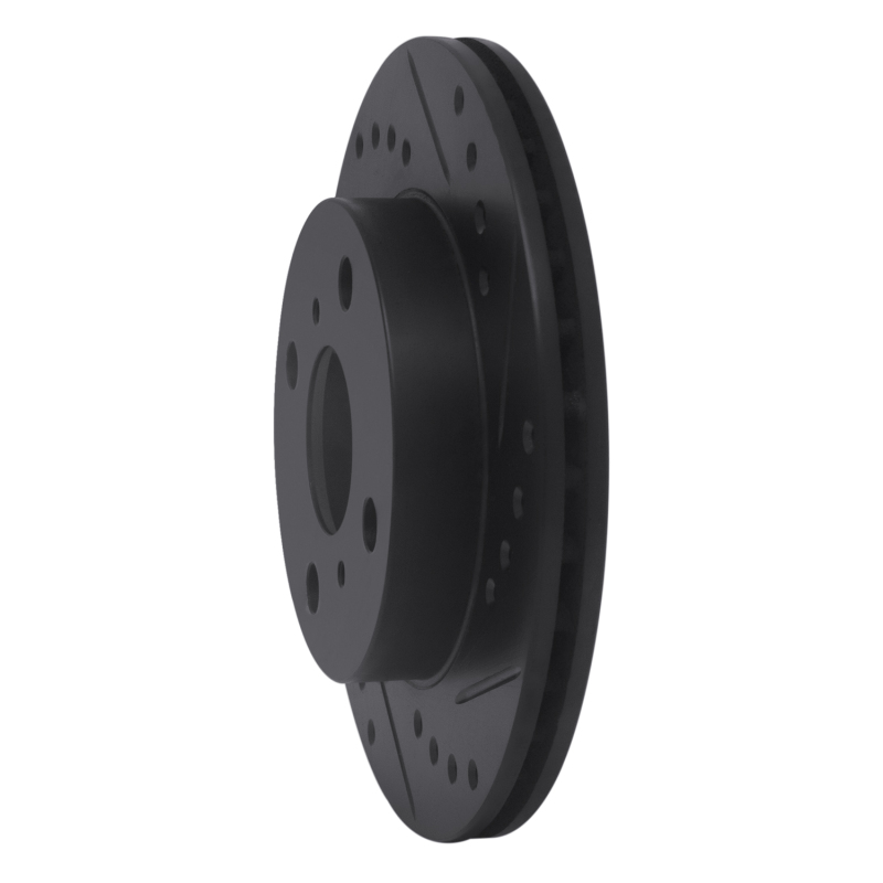 Picture of R1 99-05 Toyota Echo Front Right Drilled & Slotted Black Brake Rotor