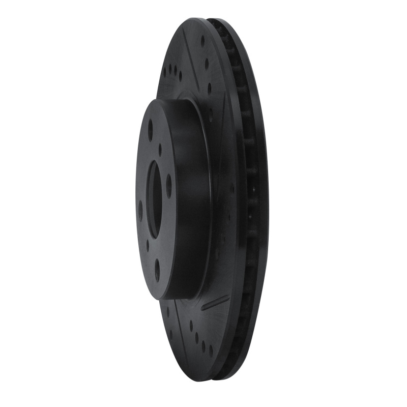 Picture of R1 00-05 Toyota MR2 Spyder Front Right Drilled & Slotted Black Brake Rotor