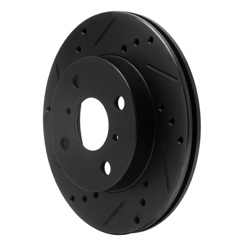 Picture of R1 99-05 Toyota Echo Front Left Drilled & Slotted Black Brake Rotor