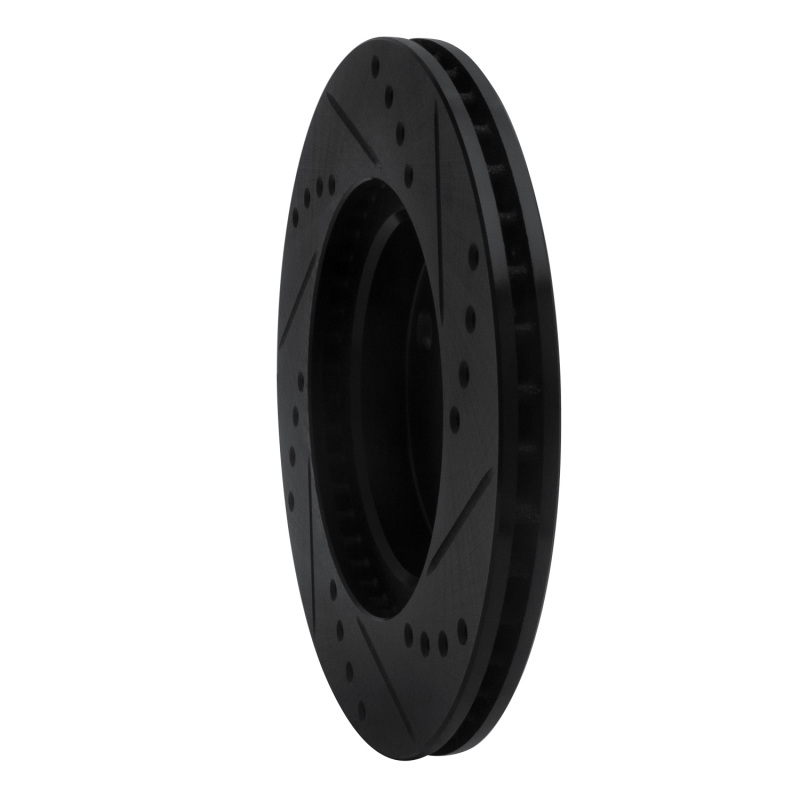 Picture of R1 00-05 Toyota Echo Front Left Drilled & Slotted Black Brake Rotor