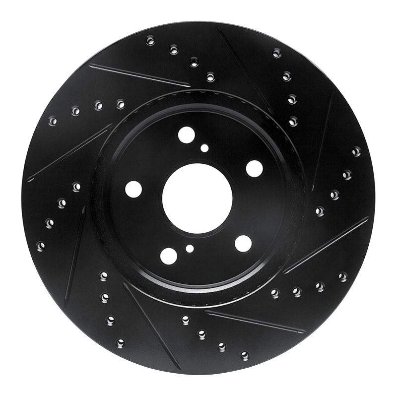 Picture of R1 02-15 Lexus ES300 Front Left Drilled & Slotted Black Brake Rotor