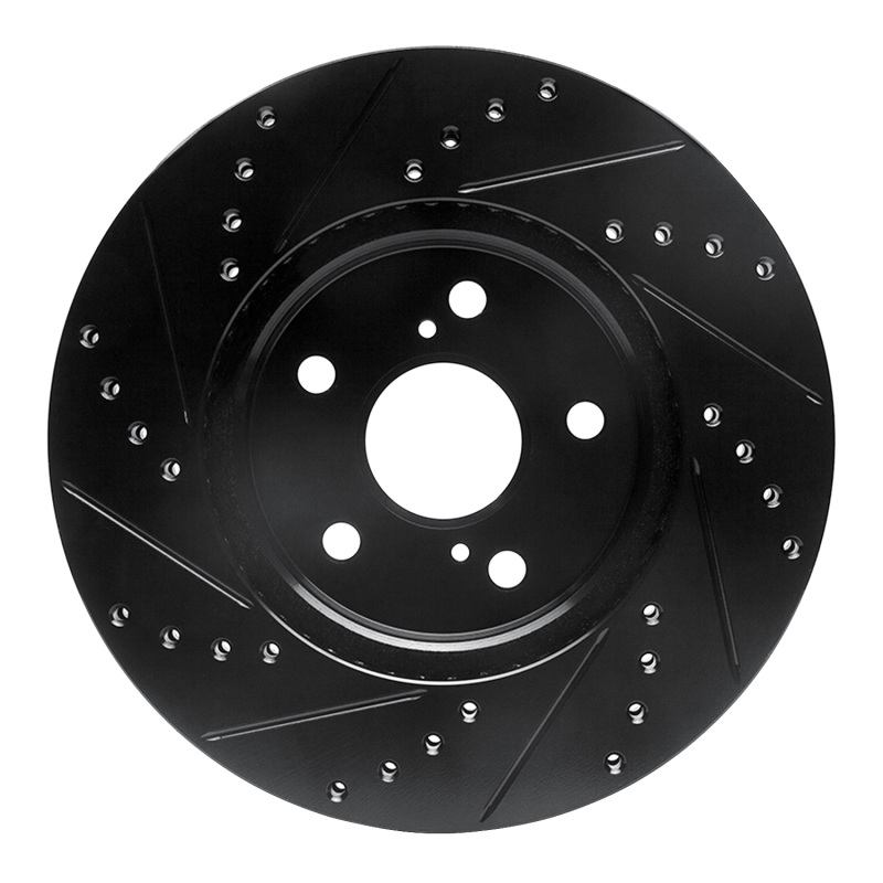 Picture of R1 02-15 Lexus ES300 Front Right Drilled & Slotted Black Brake Rotor