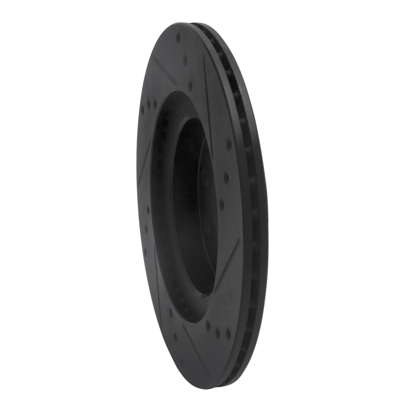 Picture of R1 00-05 Toyota MR2 Spyder Rear Left Drilled & Slotted Black Brake Rotor