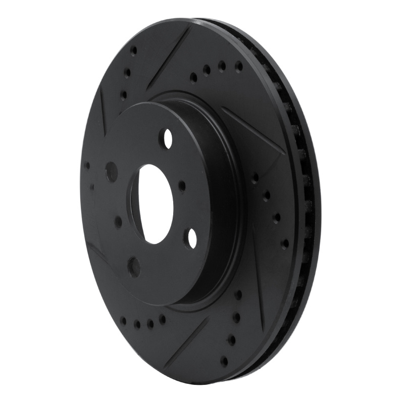 Picture of R1 06-19 Scion IQ Front Left Drilled & Slotted Black Brake Rotor