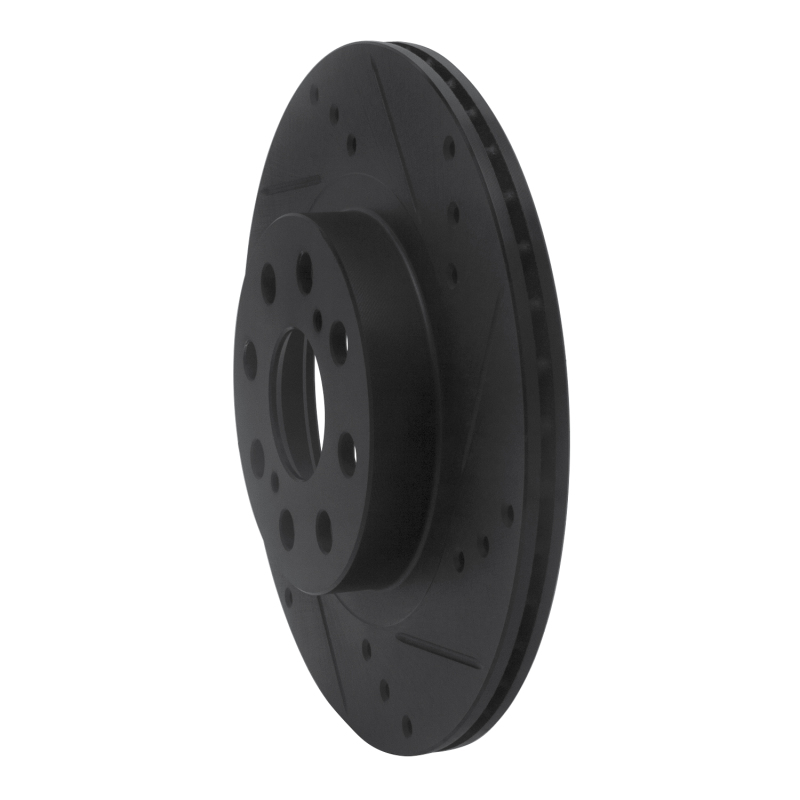 Picture of R1 00-05 Toyota MR2 Spyder Rear Right Drilled & Slotted Black Brake Rotor