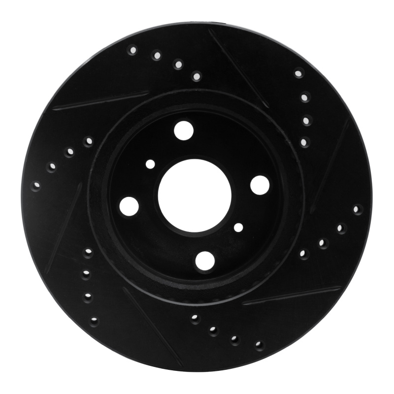 Picture of R1 06-19 Scion IQ Front Left Drilled & Slotted Black Brake Rotor