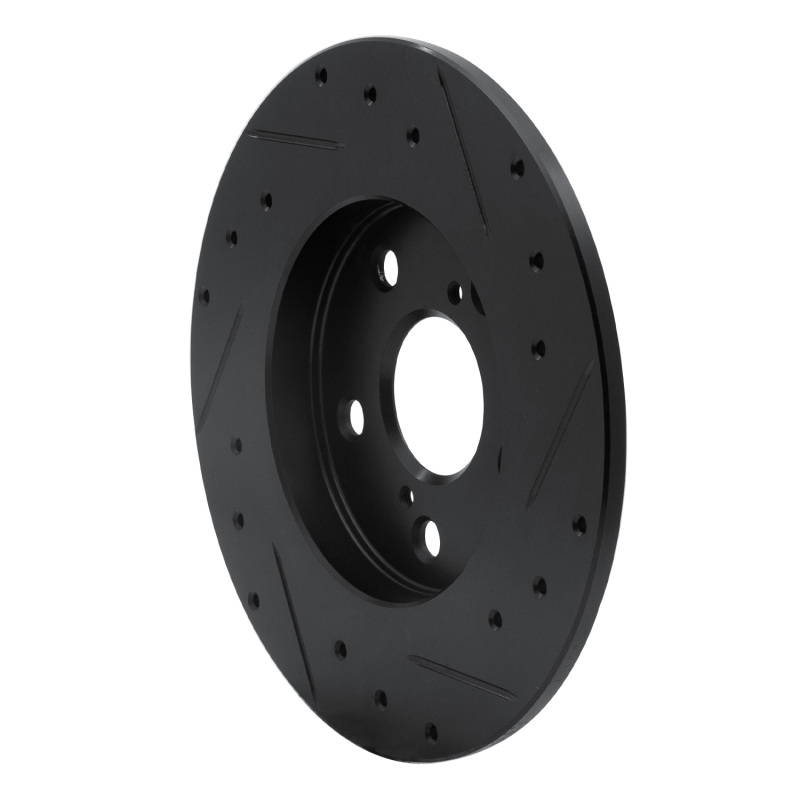 Picture of R1 08-18 Pontiac Vibe Rear Left Drilled & Slotted Black Brake Rotor
