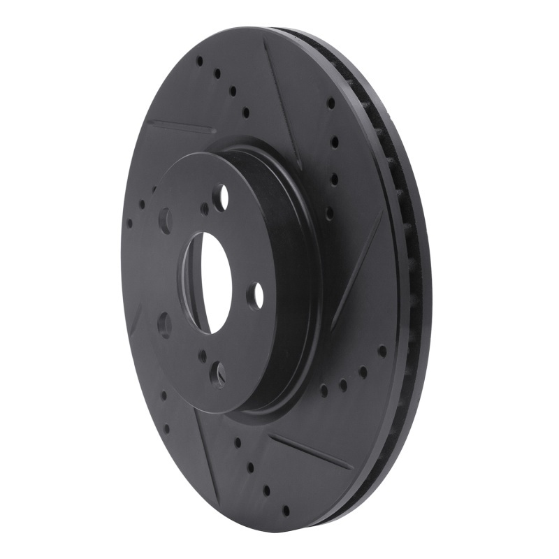 Picture of R1 08-19 Pontiac Vibe Front Right Drilled & Slotted Black Brake Rotor