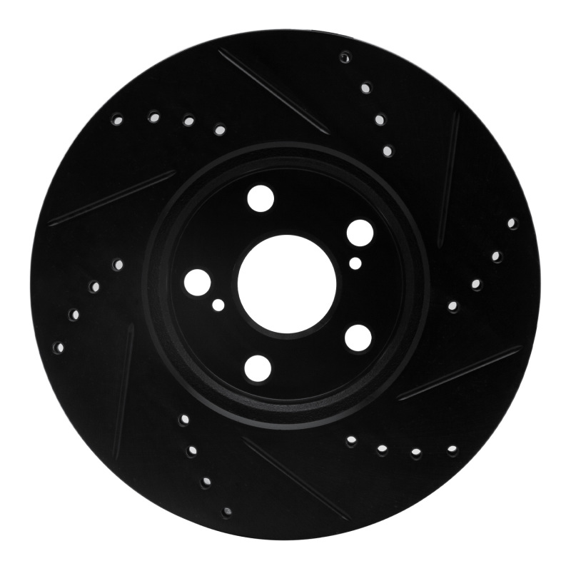 Picture of R1 08-19 Pontiac Vibe Front Left Drilled & Slotted Black Brake Rotor