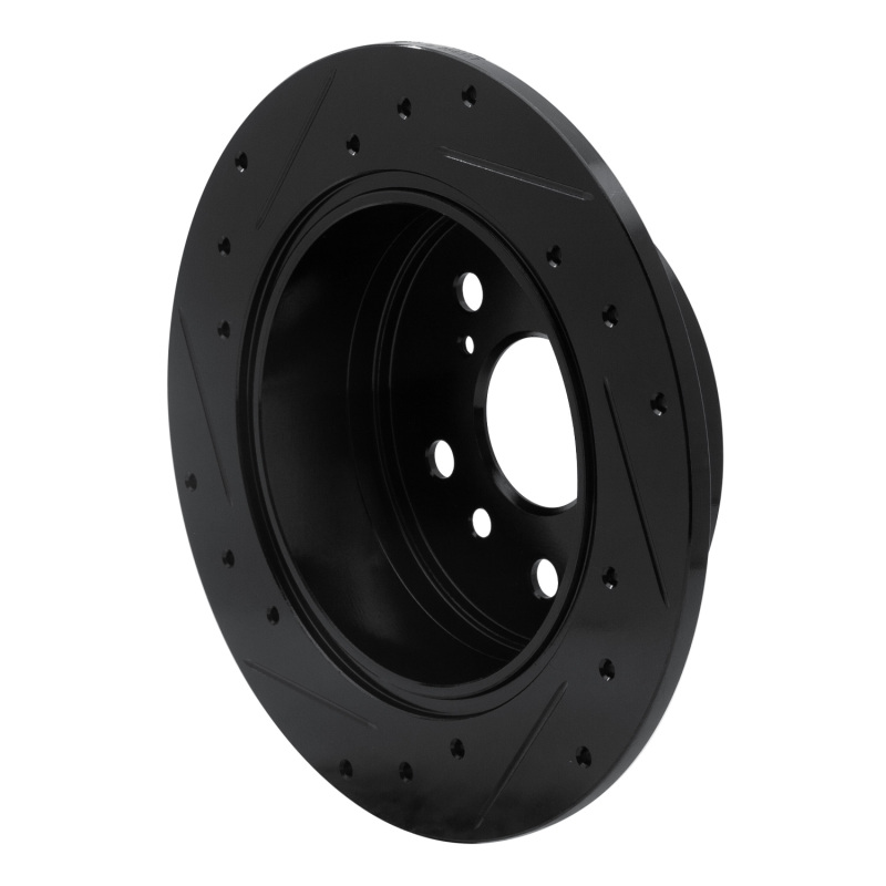 Picture of R1 07-12 Lexus ES350 Rear Right Drilled & Slotted Black Brake Rotor