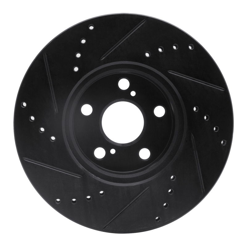 Picture of R1 08-19 Pontiac Vibe Front Right Drilled & Slotted Black Brake Rotor