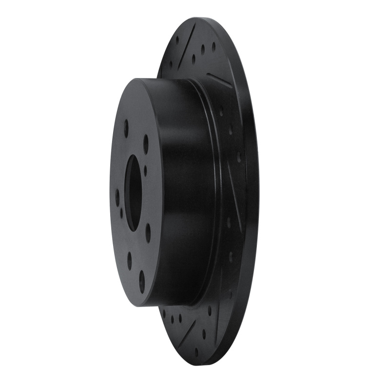 Picture of R1 09-13 Pontiac Vibe Rear Left Drilled & Slotted Black Brake Rotor