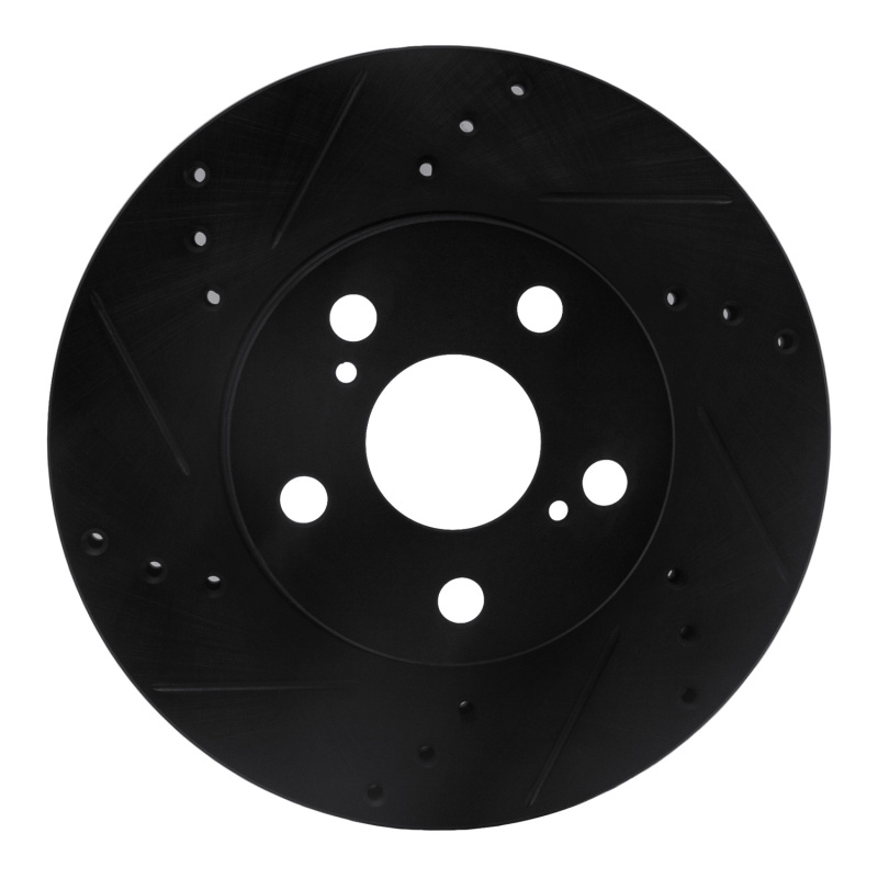 Picture of R1 10-17 Lexus CT200H Front Left Drilled & Slotted Black Brake Rotor