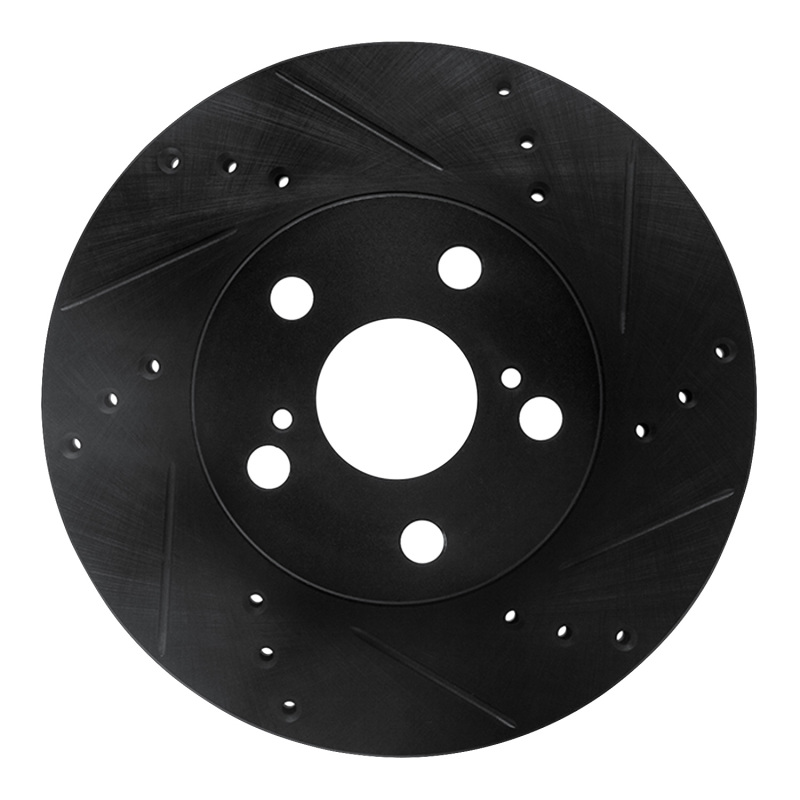 Picture of R1 10-17 Lexus CT200H Front Right Drilled & Slotted Black Brake Rotor