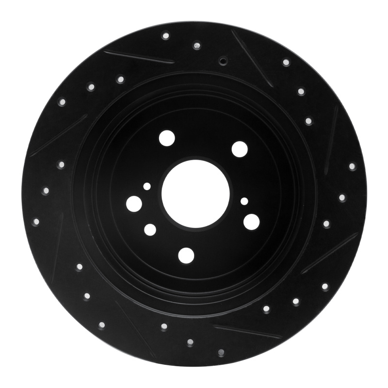 Picture of R1 09-15 Toyota Venza Rear Left Drilled & Slotted Black Brake Rotor