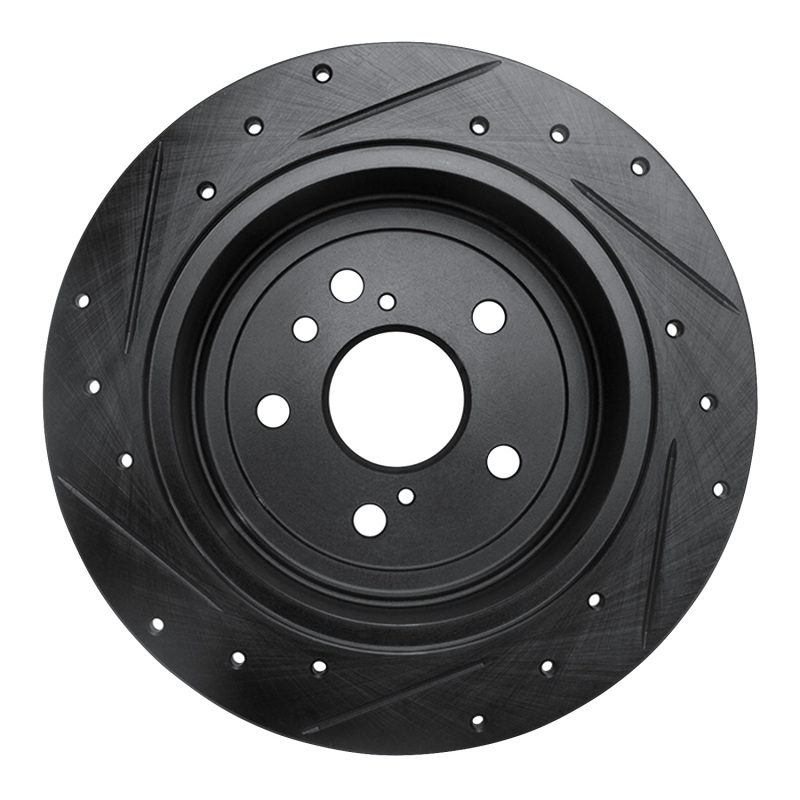 Picture of R1 09-15 Toyota Venza Rear Right Drilled & Slotted Black Brake Rotor