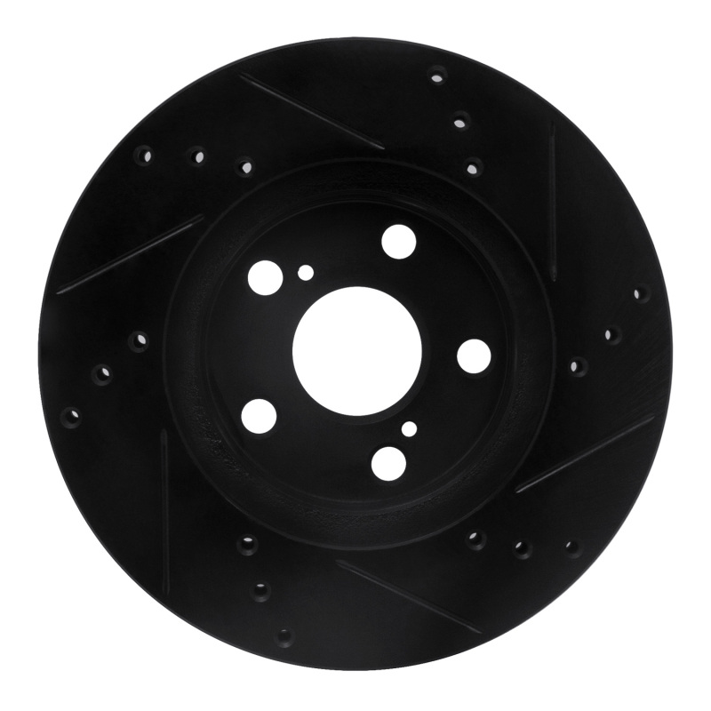 Picture of R1 10-17 Lexus CT200H Front Left Drilled & Slotted Black Brake Rotor