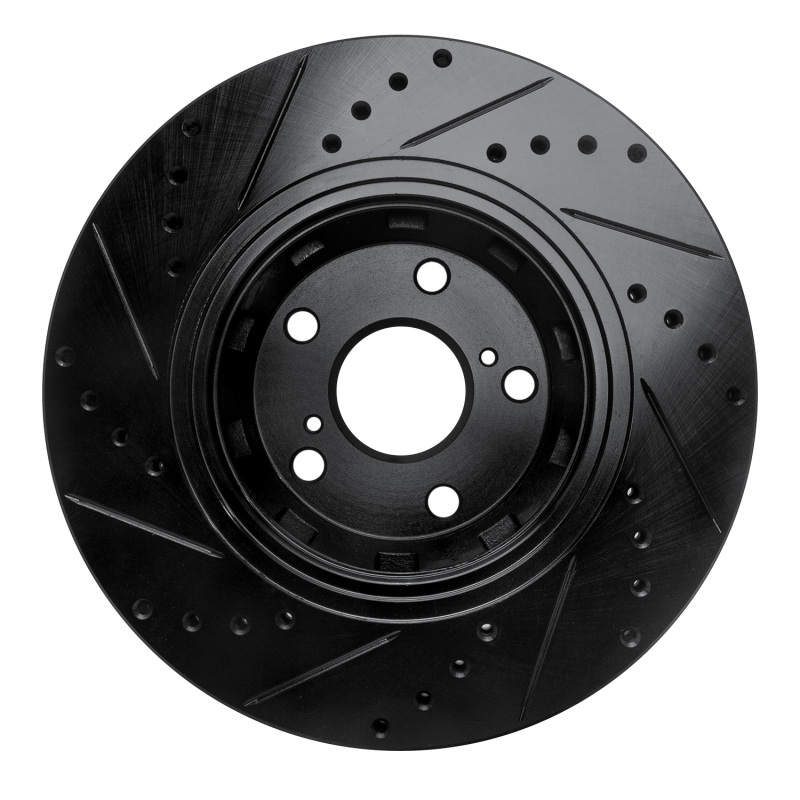 Picture of R1 09-15 Toyota Venza Front Right Drilled & Slotted Black Brake Rotor