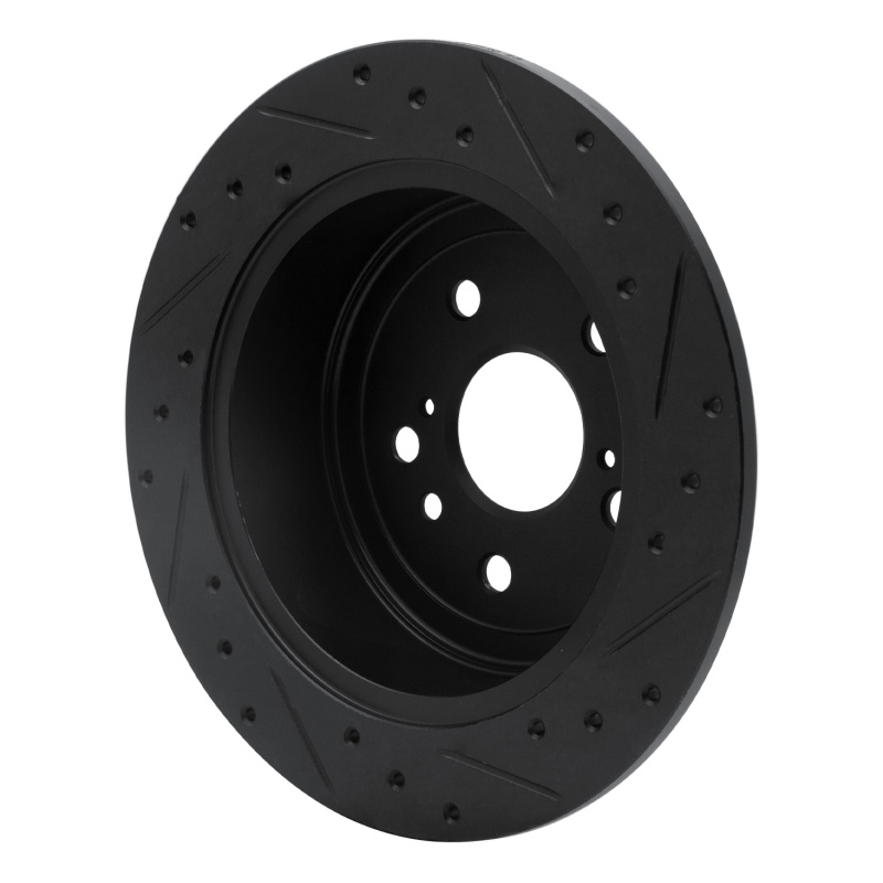 Picture of R1 09-15 Toyota Venza Rear Left Drilled & Slotted Black Brake Rotor