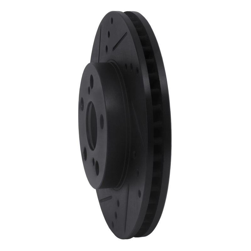 Picture of R1 10-17 Lexus CT200H Front Left Drilled & Slotted Black Brake Rotor