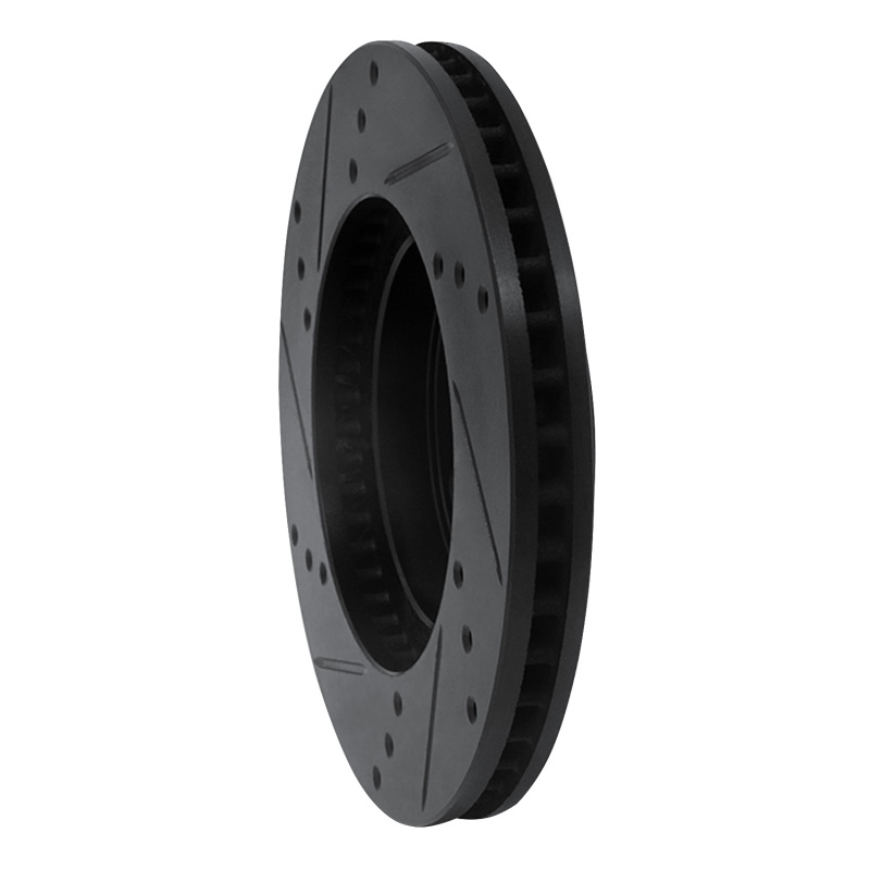 Picture of R1 10-17 Lexus CT200H Front Right Drilled & Slotted Black Brake Rotor