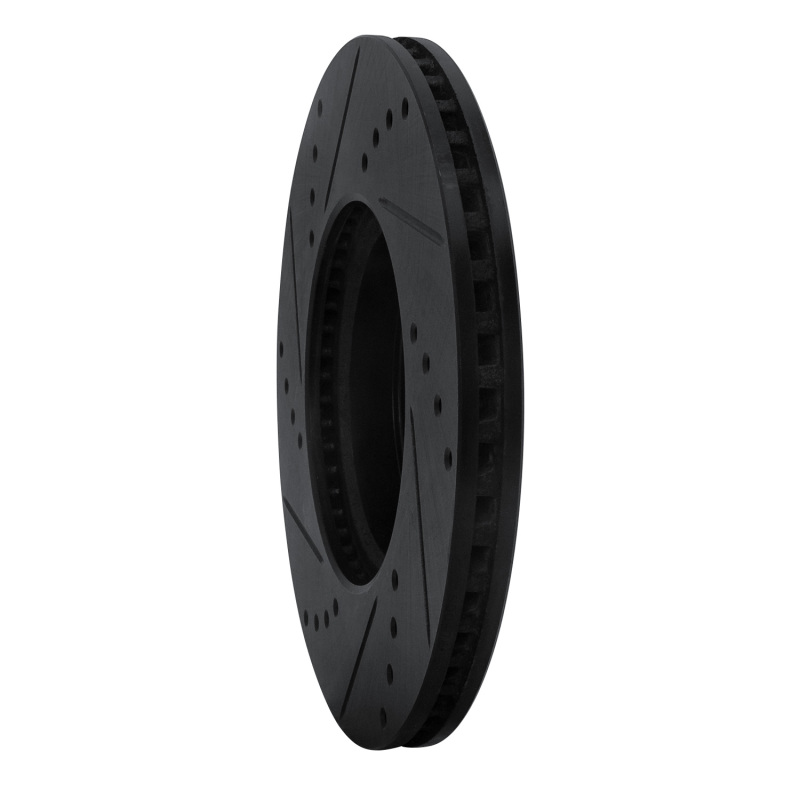 Picture of R1 12-18 Toyota Yaris (USA/Canada) Front Right Drilled & Slotted Black Brake Rotor
