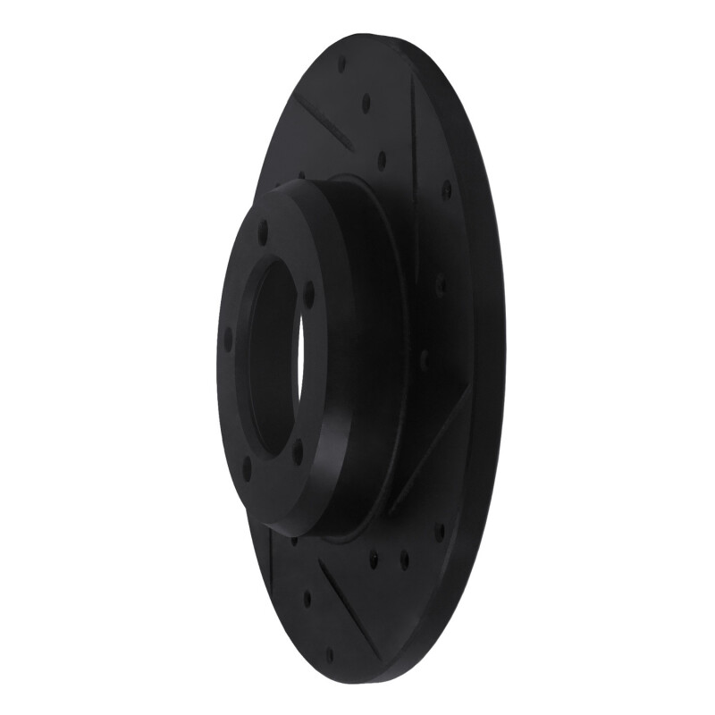 Picture of R1 75-83 Toyota Pickup Front Right Drilled & Slotted Black Brake Rotor