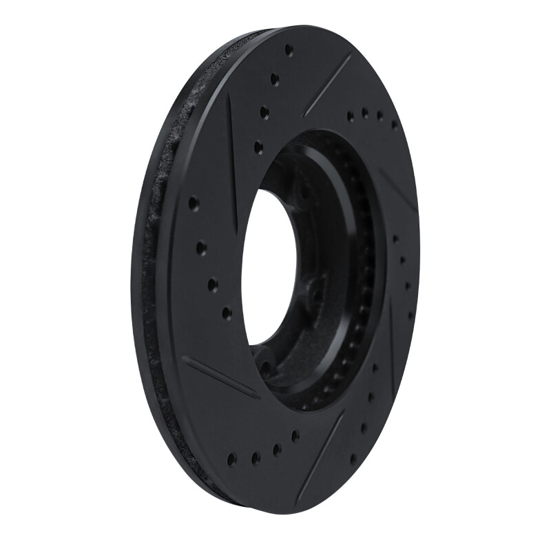 Picture of R1 84-95 Toyota Pickup Front Right Drilled & Slotted Black Brake Rotor
