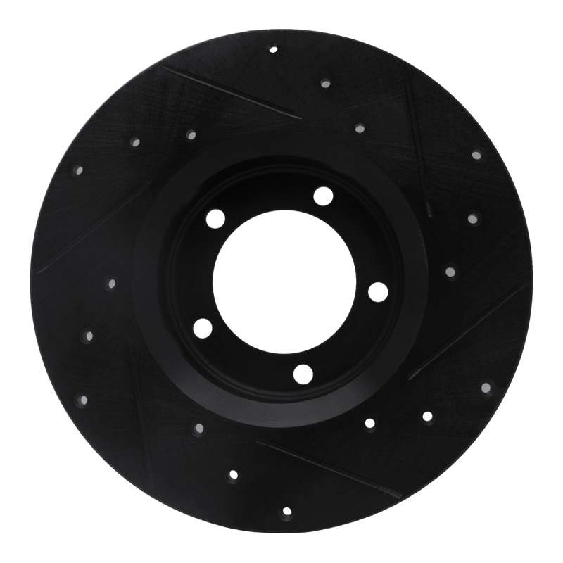 Picture of R1 75-83 Toyota Pickup Front Left Drilled & Slotted Black Brake Rotor