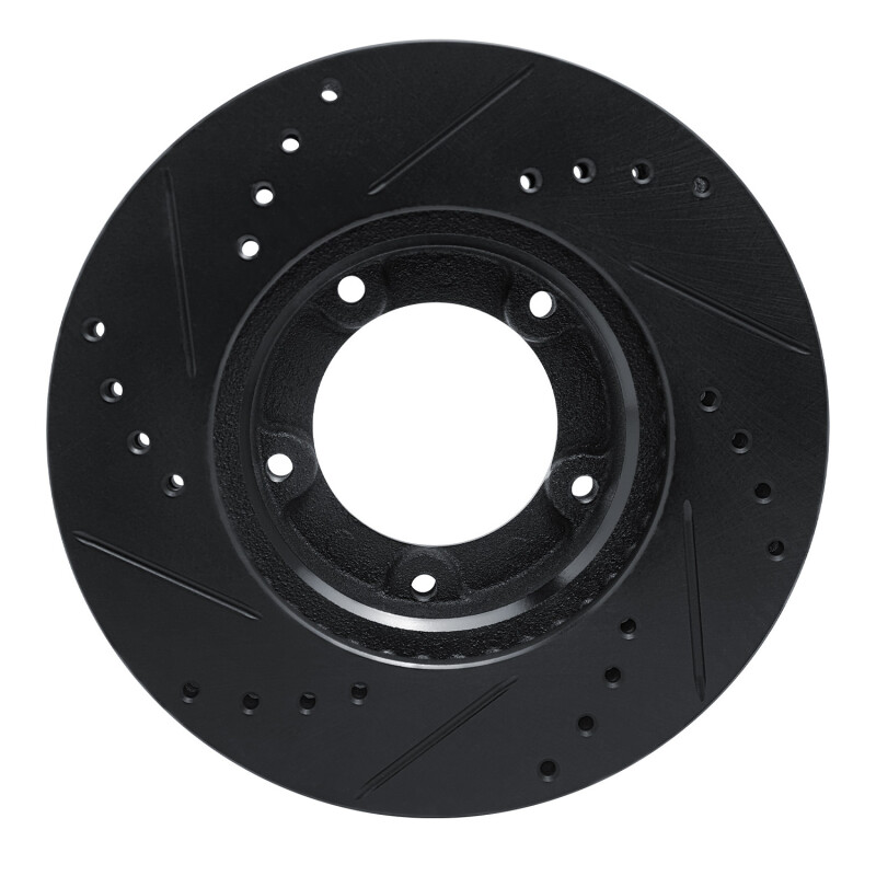 Picture of R1 84-95 Toyota Pickup Front Right Drilled & Slotted Black Brake Rotor