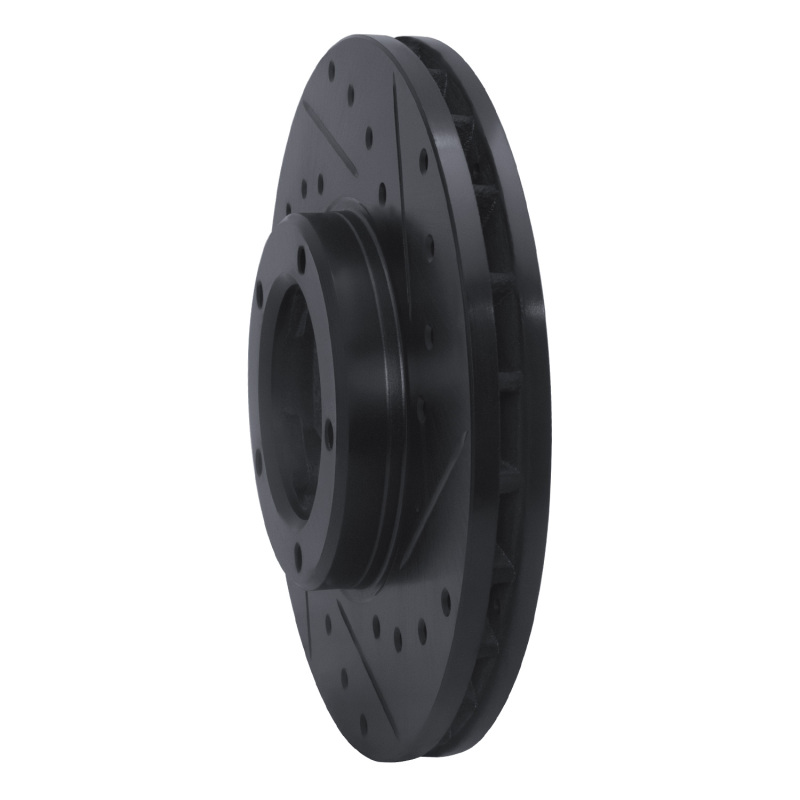 Picture of R1 85-92 Toyota Pickup Front Right Drilled & Slotted Black Brake Rotor