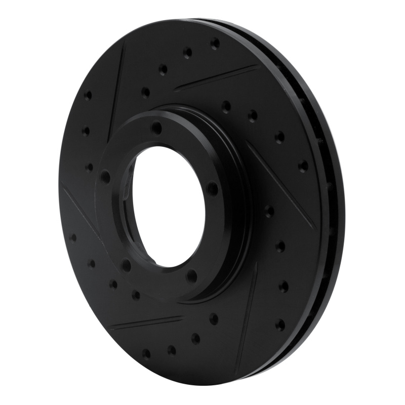 Picture of R1 85-92 Toyota Pickup Front Left Drilled & Slotted Black Brake Rotor