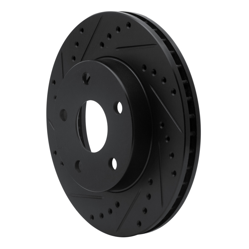 Picture of R1 91-96 Toyota Previa Front Left Drilled & Slotted Black Brake Rotor