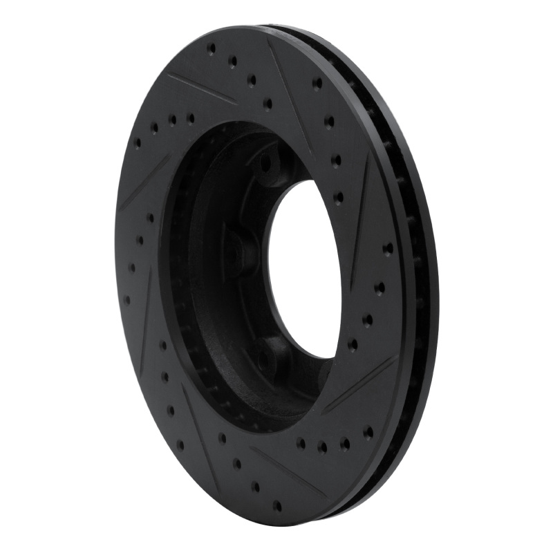 Picture of R1 90-92 Toyota Land Cruiser Front Left Drilled & Slotted Black Brake Rotor