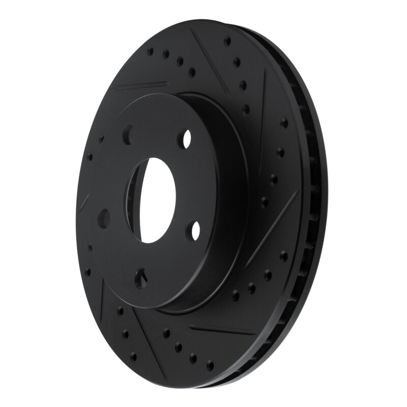 Picture of R1 91-96 Toyota Previa Front Right Drilled & Slotted Black Brake Rotor