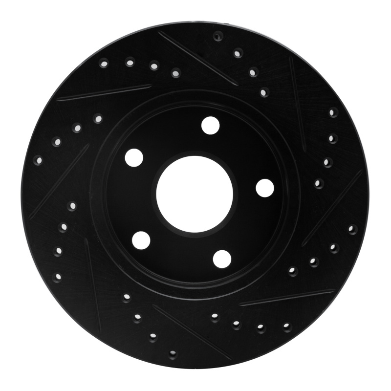 Picture of R1 91-96 Toyota Previa Front Left Drilled & Slotted Black Brake Rotor
