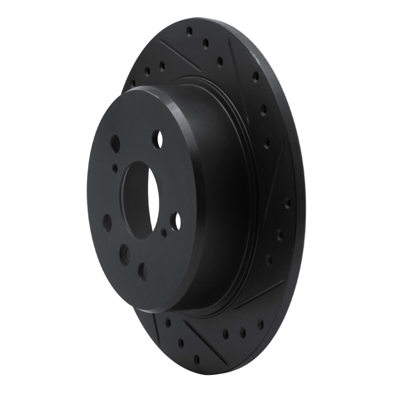 Picture of R1 99-03 Lexus RX300 Rear Right Drilled & Slotted Black Brake Rotor