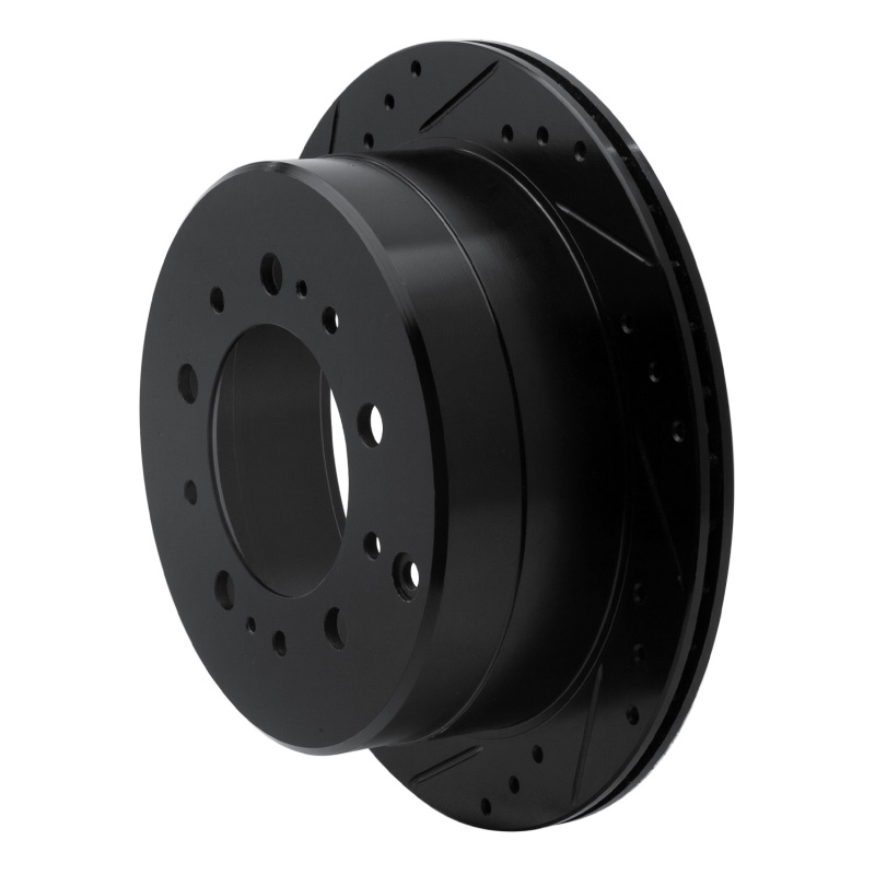 Picture of R1 98-07 Lexus LX470 Rear Left Drilled & Slotted Black Brake Rotor