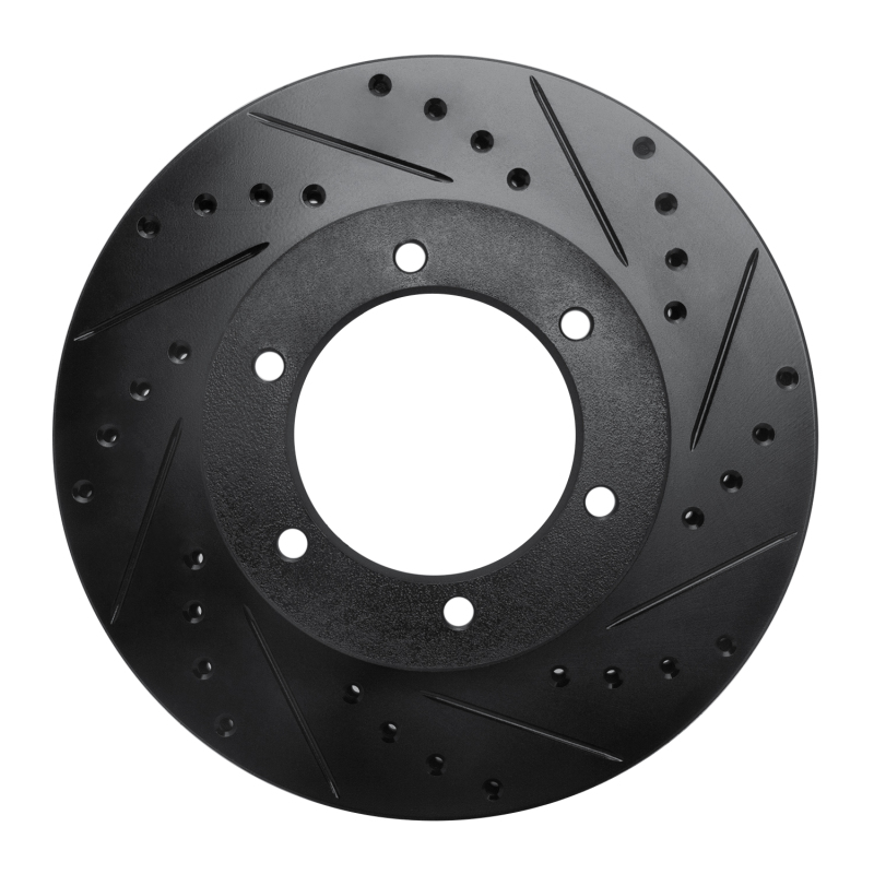 Picture of R1 91-98 Toyota 4Runner Front Right Drilled & Slotted Black Brake Rotor