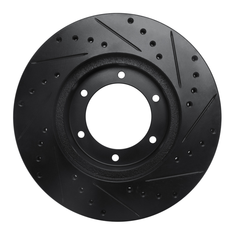 Picture of R1 91-98 Toyota 4Runner Front Left Drilled & Slotted Black Brake Rotor