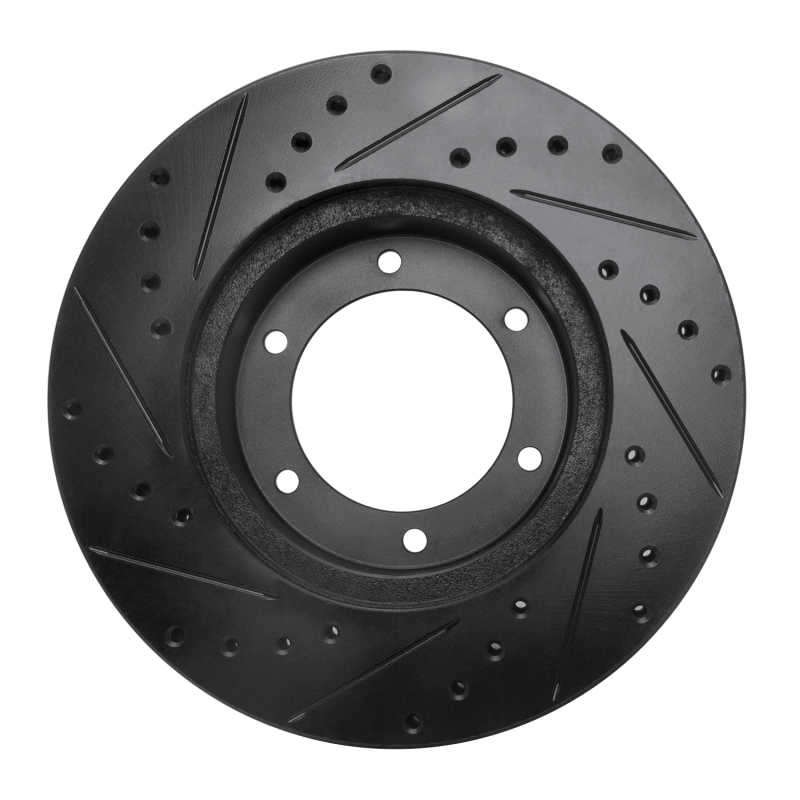 Picture of R1 91-98 Toyota 4Runner Front Right Drilled & Slotted Black Brake Rotor